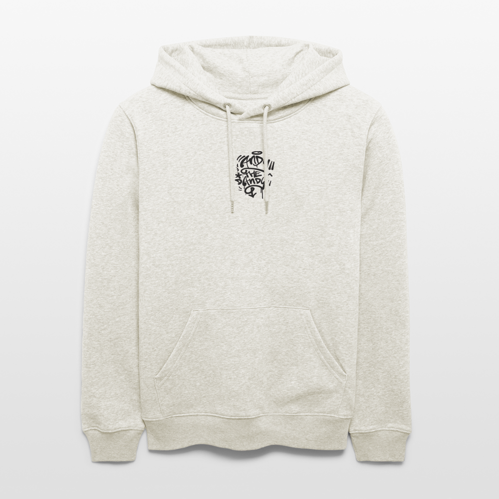 Knock out Andy. Back. Uniseks bio-hoodie - beige gemêleerd