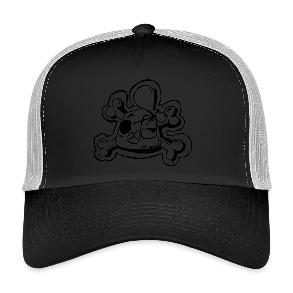 Pirate club Andy the Dandy. Trucker Cap - zwart/steengrijs