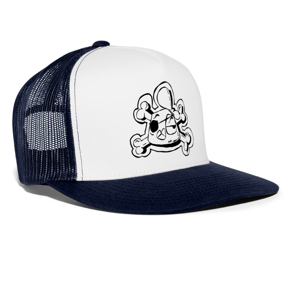 Pirate club Andy the Dandy. Trucker Cap - wit/navy