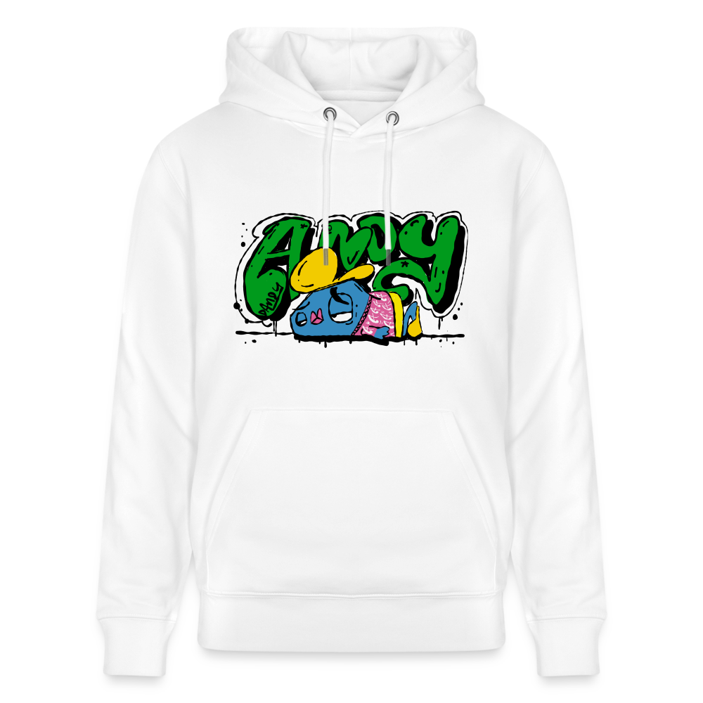 Flushed Andy. Uniseks bio-hoodie - wit