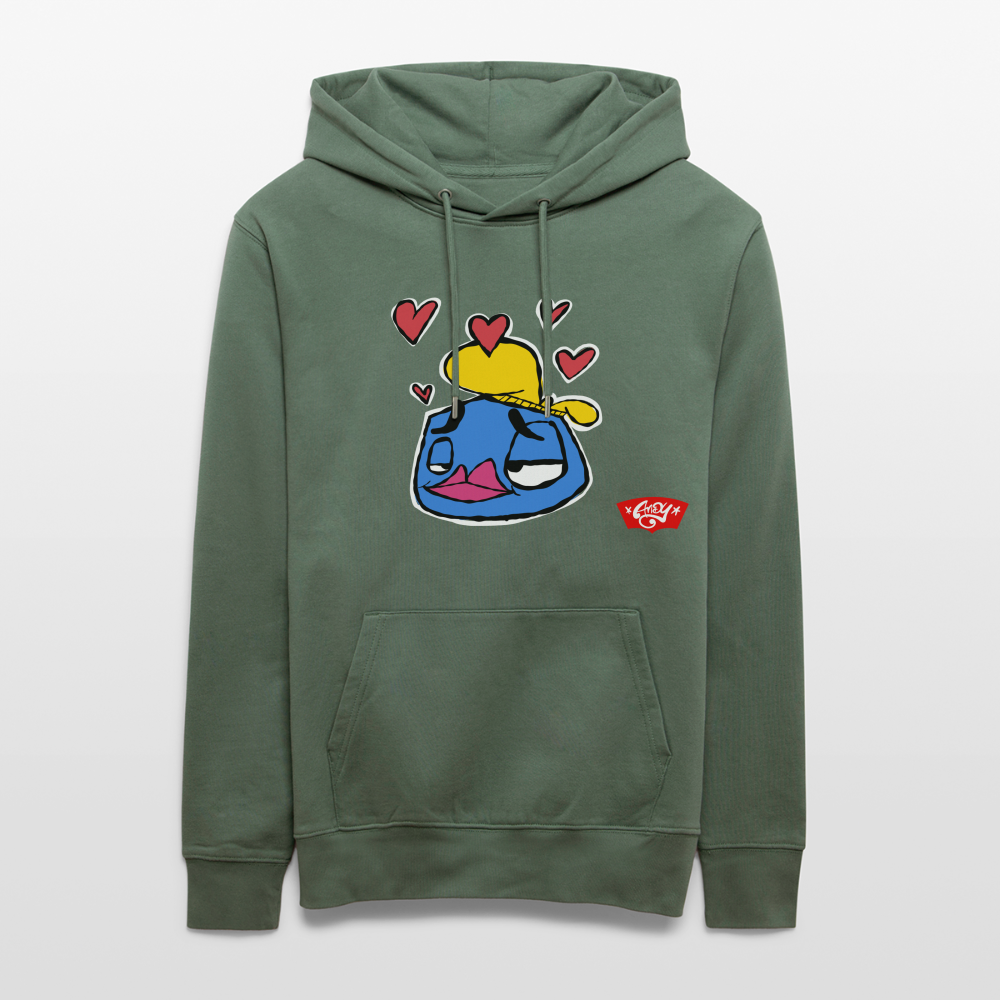 Love is in the Air. Uniseks bio-hoodie - dennengroen