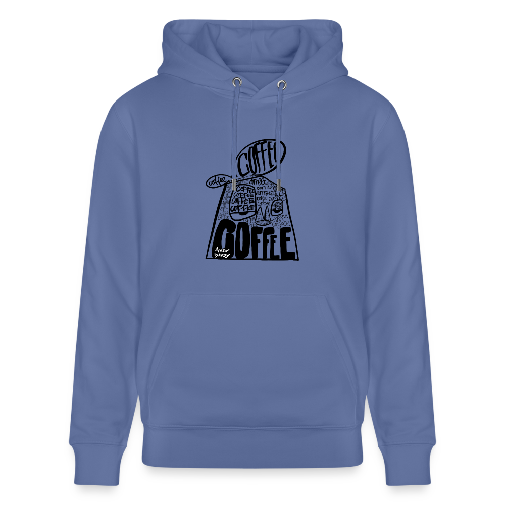 Coffee on my mind. Uniseks bio-hoodie. - blauw