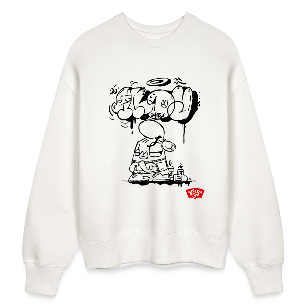 Spraypaint, throw up. Andy. Uniseks oversize bio-sweater - OFF WHITE