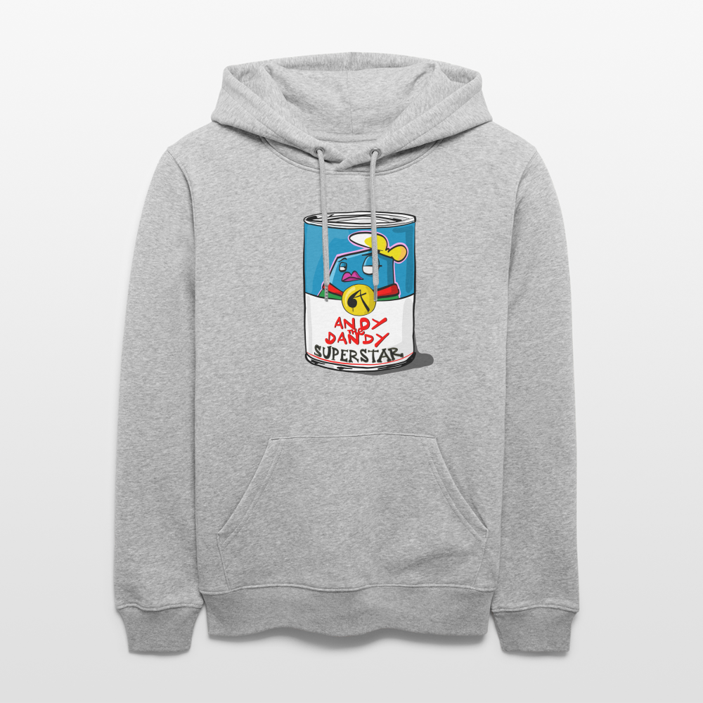 Superstar soup. Andy. Uniseks bio-hoodie. - grijs gemêleerd