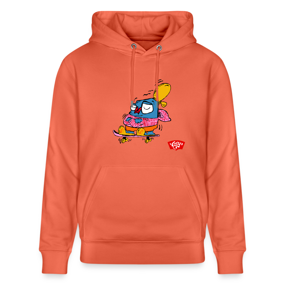 Skating with an attitude. Uniseks bio-hoodie. - lichtrood