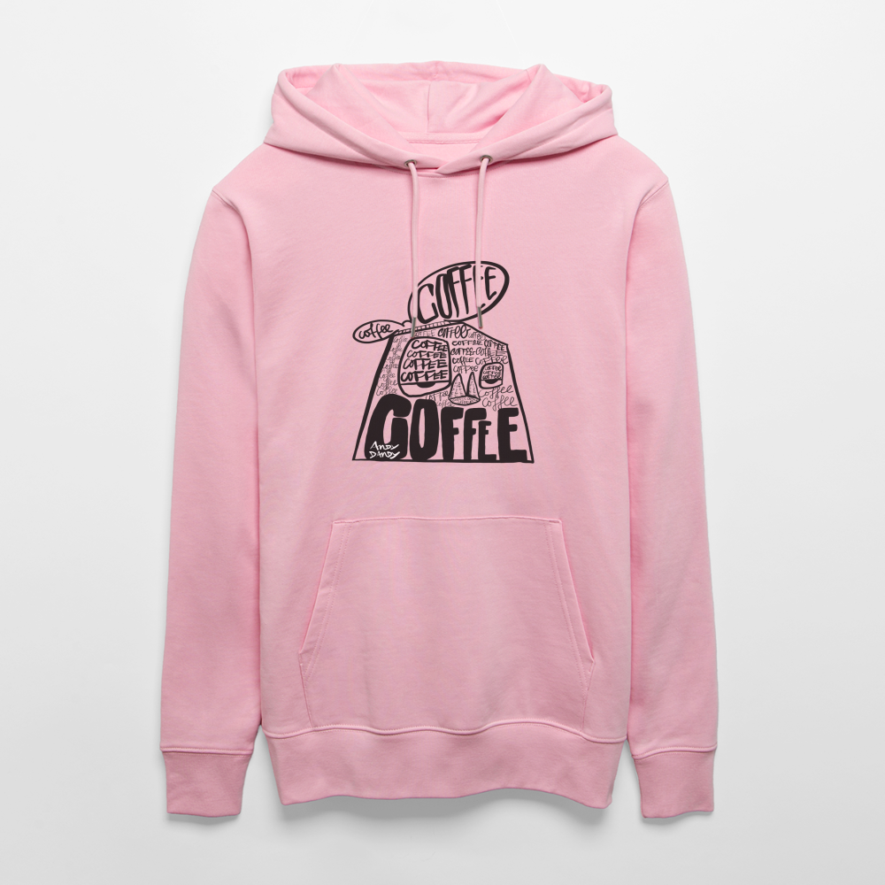 Coffee on my mind. Uniseks bio-hoodie. - lichtroze