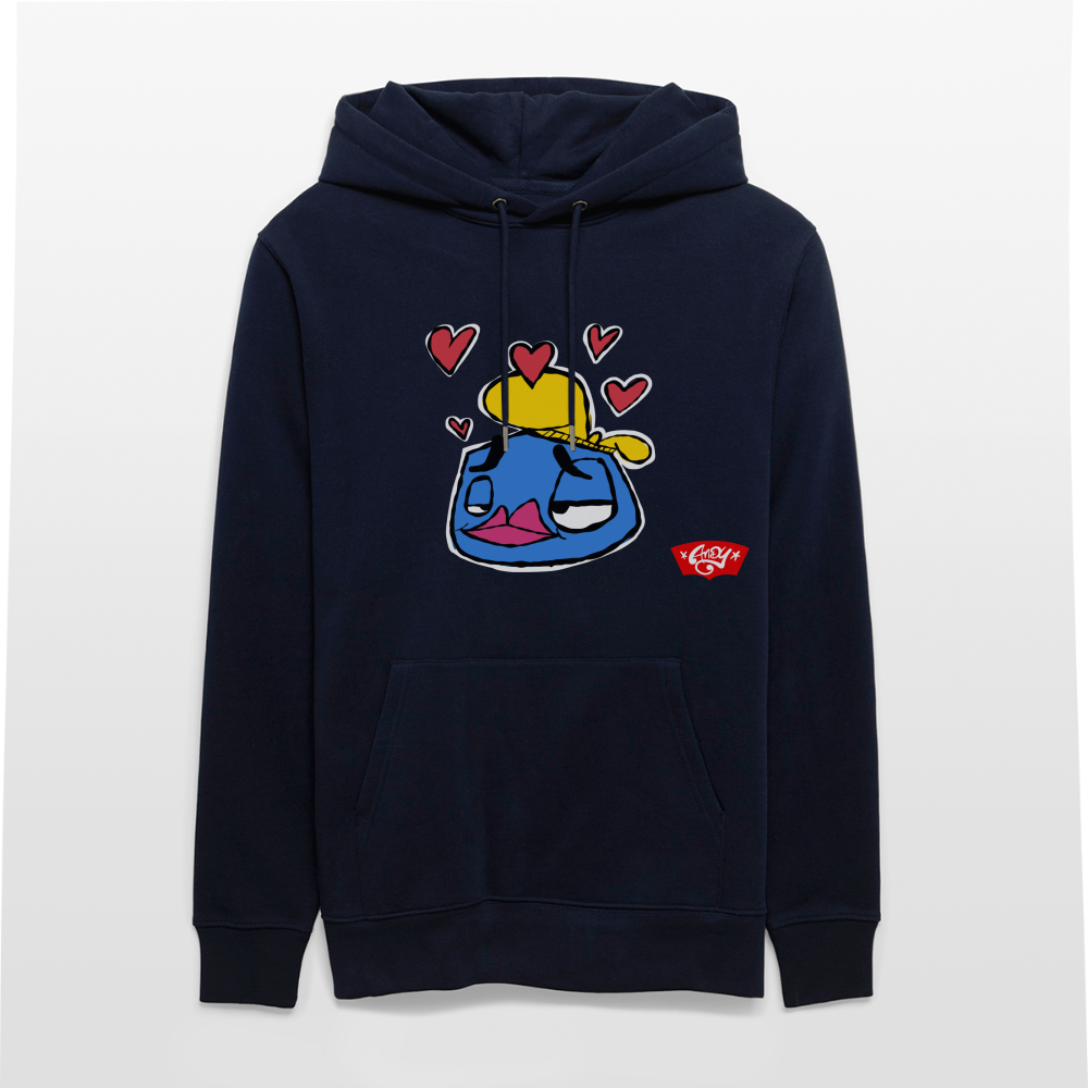 Love is in the Air. Uniseks bio-hoodie - marine