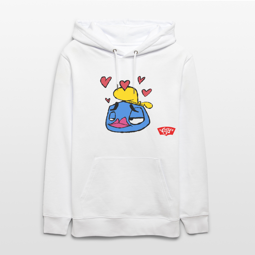 Love is in the Air. Uniseks bio-hoodie - wit