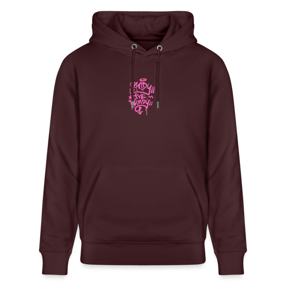 Tag fill in Andy. Uniseks bio-hoodie. - maroon