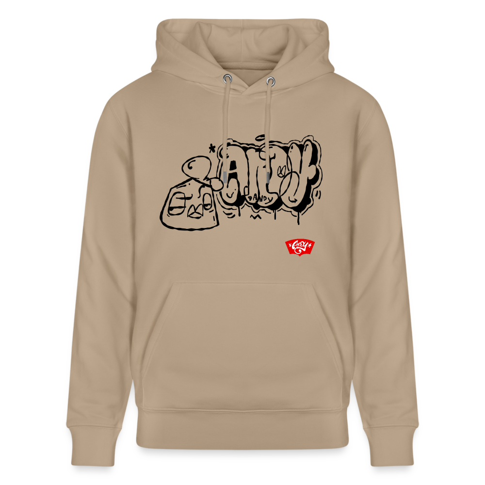 Heads up and throw up. Uniseks bio-hoodie - beige