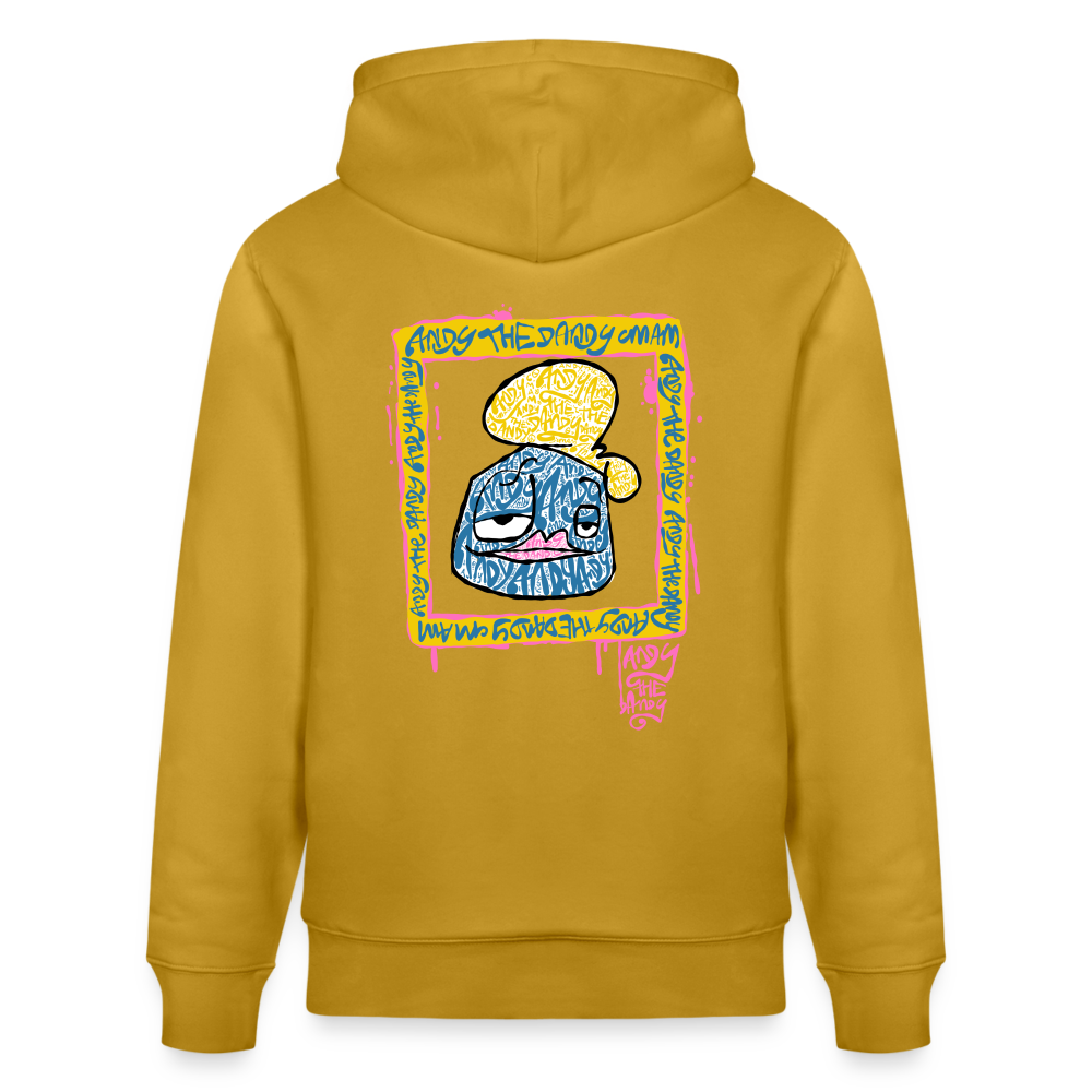 Tag fill in Andy. Uniseks bio-hoodie. - oker