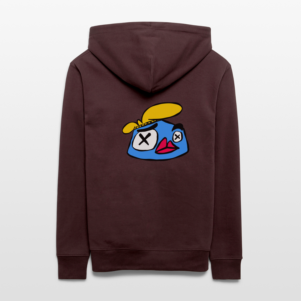 Knock out Andy. Back. Uniseks bio-hoodie - maroon