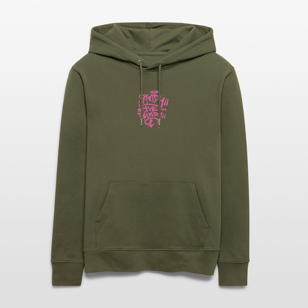 Tag fill in Andy. Uniseks bio-hoodie. - kakigroen