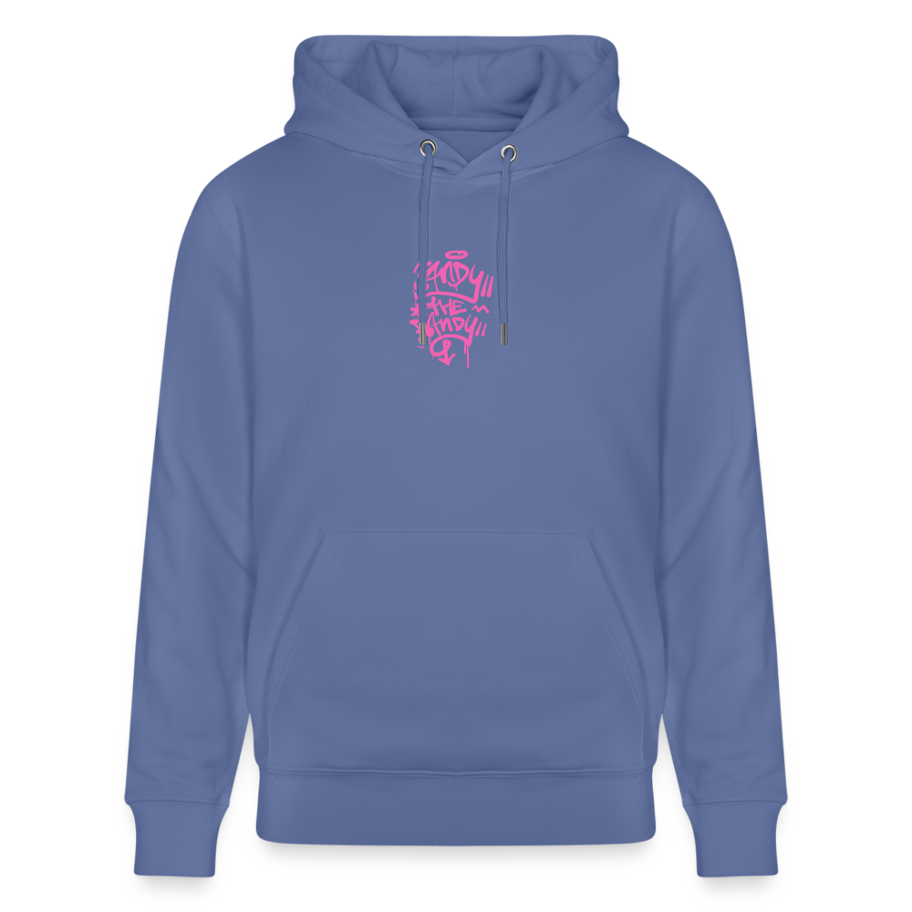 Tag fill in Andy. Uniseks bio-hoodie. - blauw