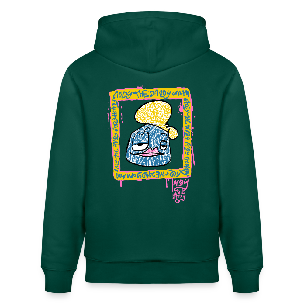 Tag fill in Andy. Uniseks bio-hoodie. - forest