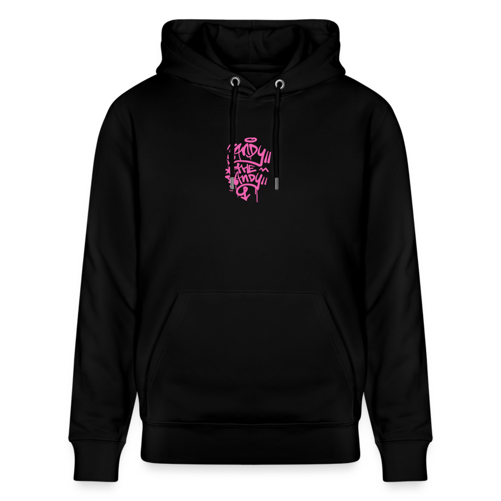 Tag fill in Andy. Uniseks bio-hoodie. - zwart