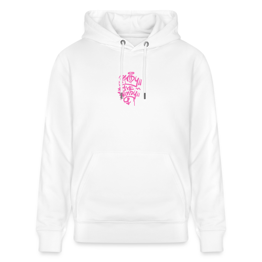 Tag fill in Andy. Uniseks bio-hoodie. - wit