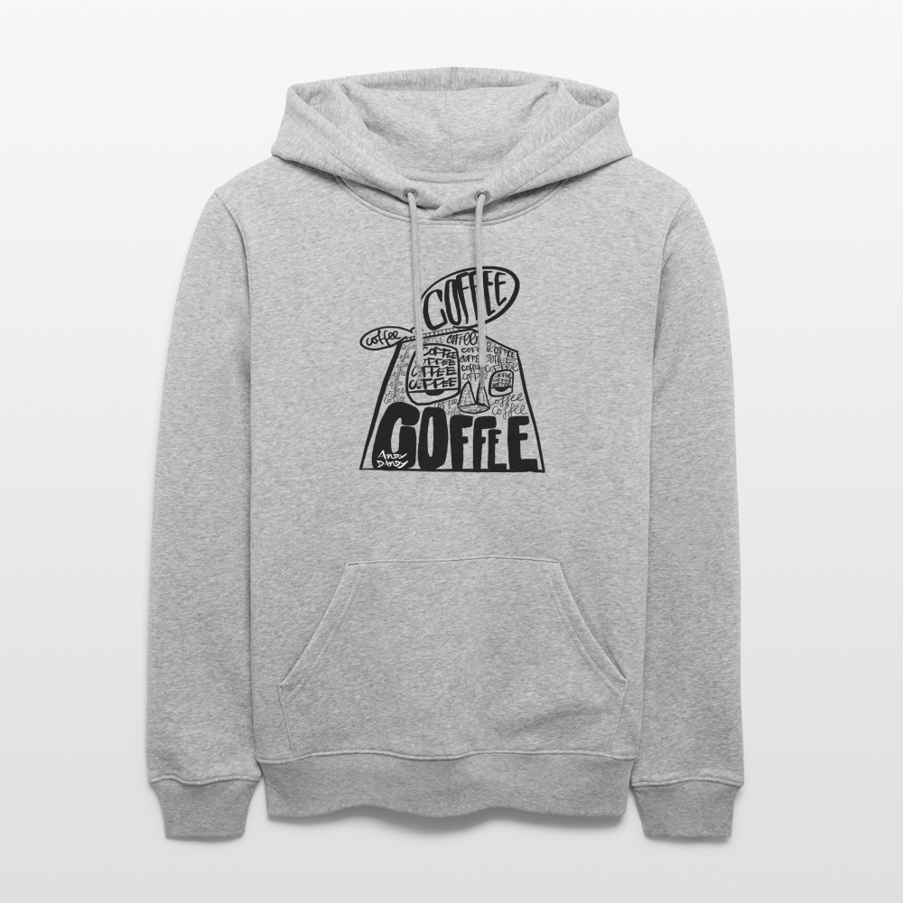 Coffee on my mind. Uniseks bio-hoodie. - grijs gemêleerd