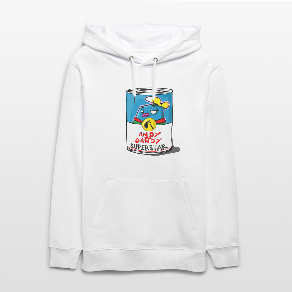 Superstar soup. Andy. Uniseks bio-hoodie. - wit