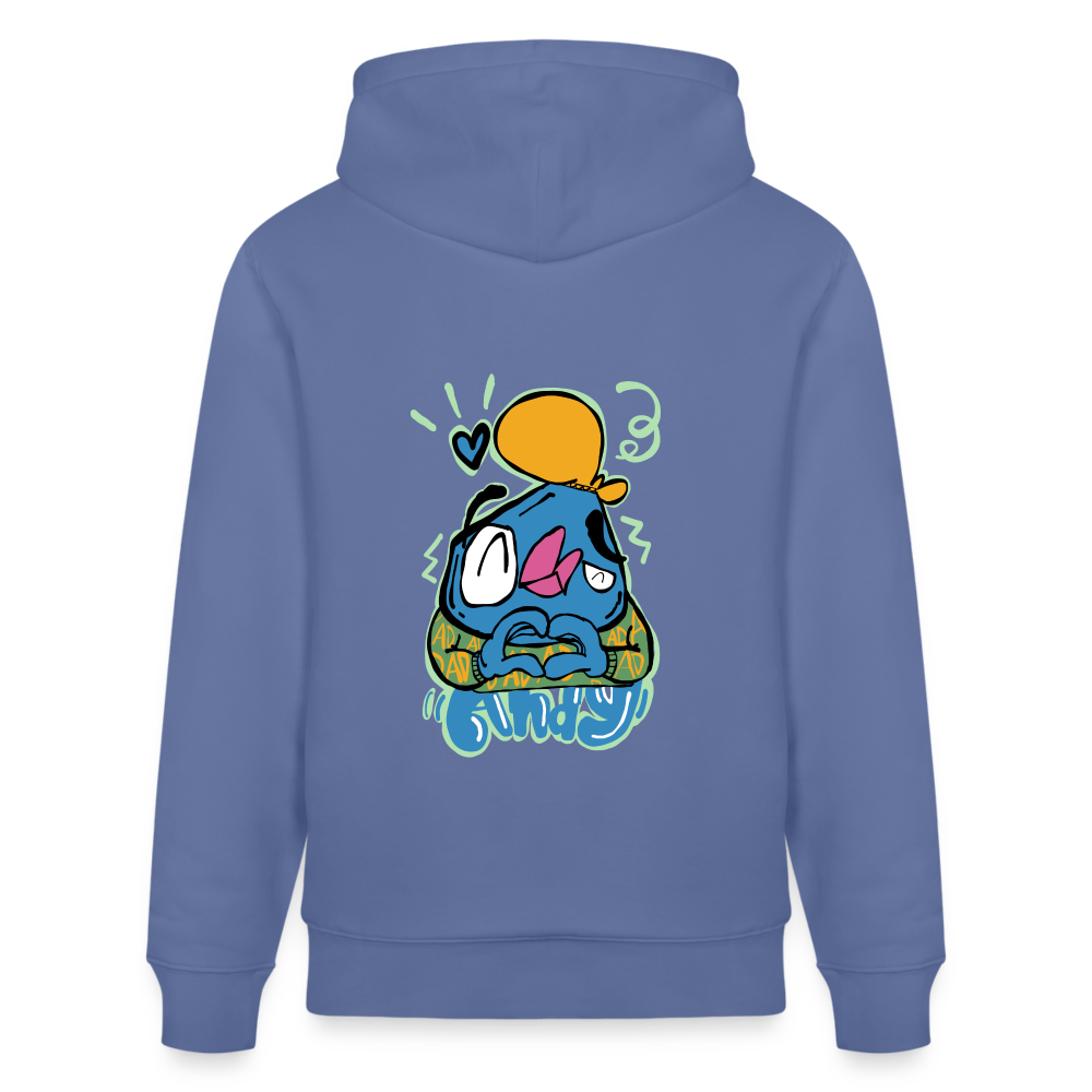 Love symbol Andy. Backside. Uniseks bio-hoodie - blauw