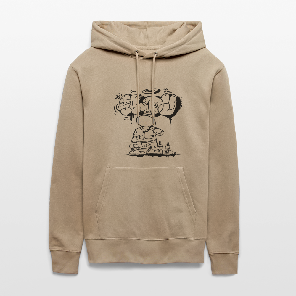 Spraypaint Throw up Andy. Uniseks bio-hoodie. - beige