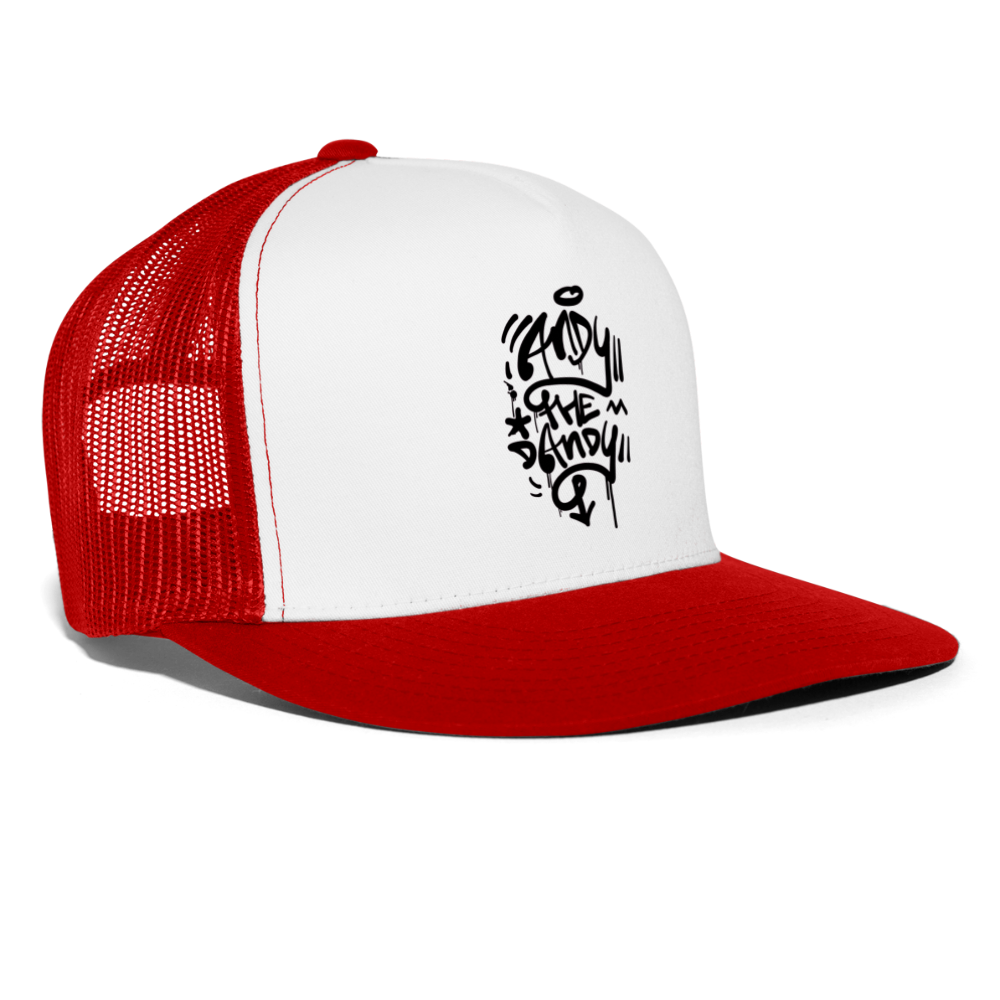 Andy the dandy black tag. Trucker Cap - wit/rood