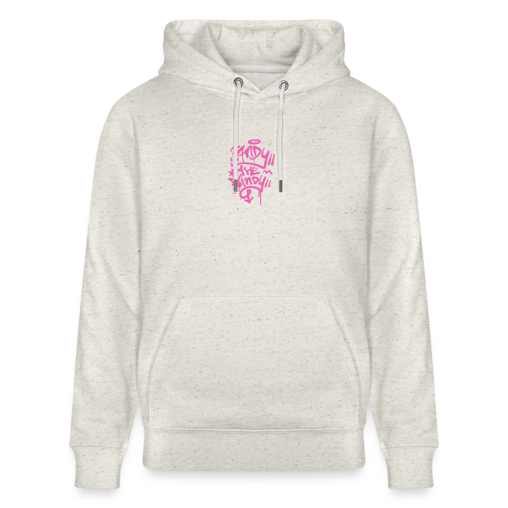 Tag fill in Andy. Uniseks bio-hoodie. - beige gemêleerd