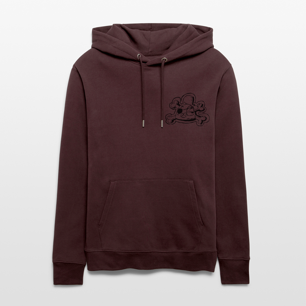 Pirate Andy. Uniseks bio-hoodie. Front & back - maroon