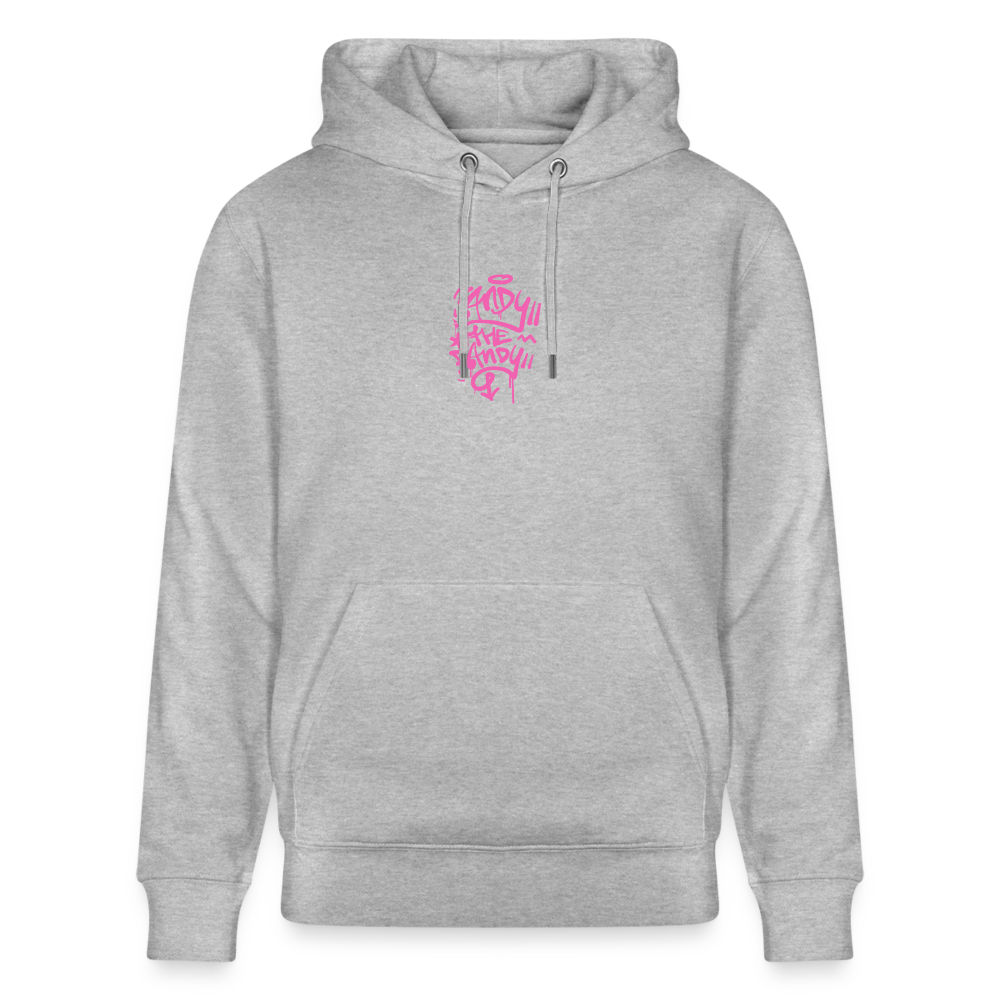 Tag fill in Andy. Uniseks bio-hoodie. - grijs gemêleerd