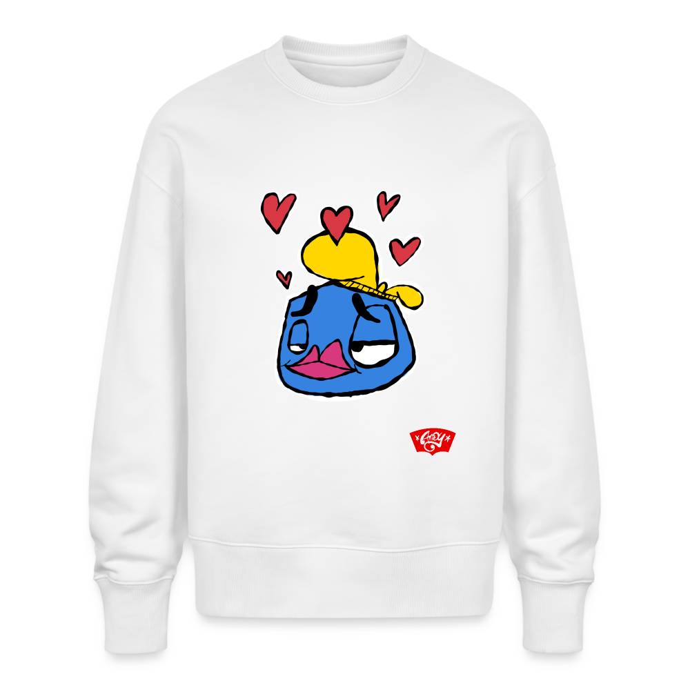 Andy in love. Uniseks oversize bio-sweater - wit