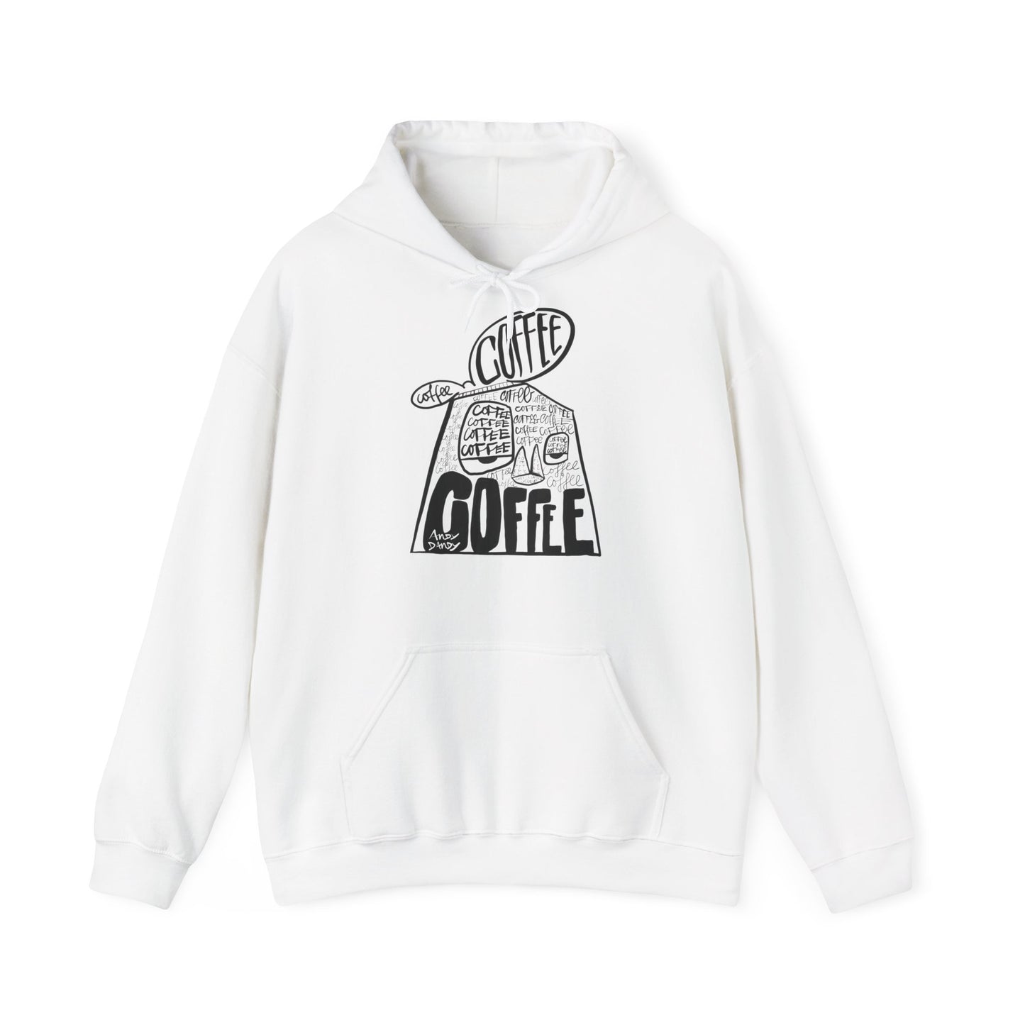 Andy Coffee minded. Uniseks.  Hoodie m/v